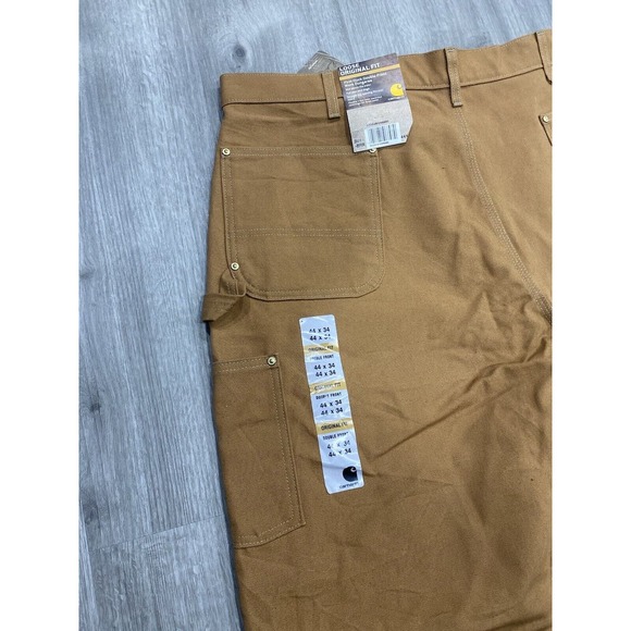 Vintage NWT Carhartt Double Knee Carpenter Jeans Pants 44x34 Made In USA Brown - Picture 7 of 11